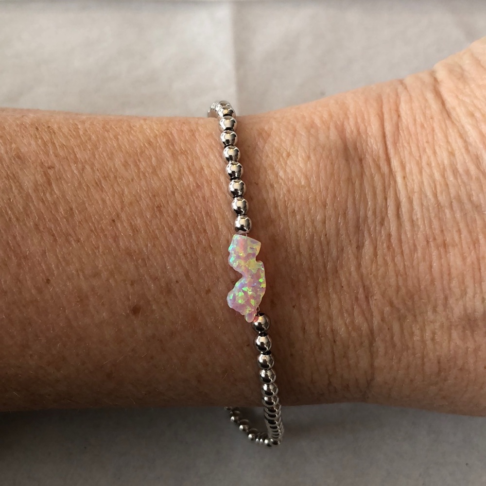Light Pink Opal NJ State Bracelet